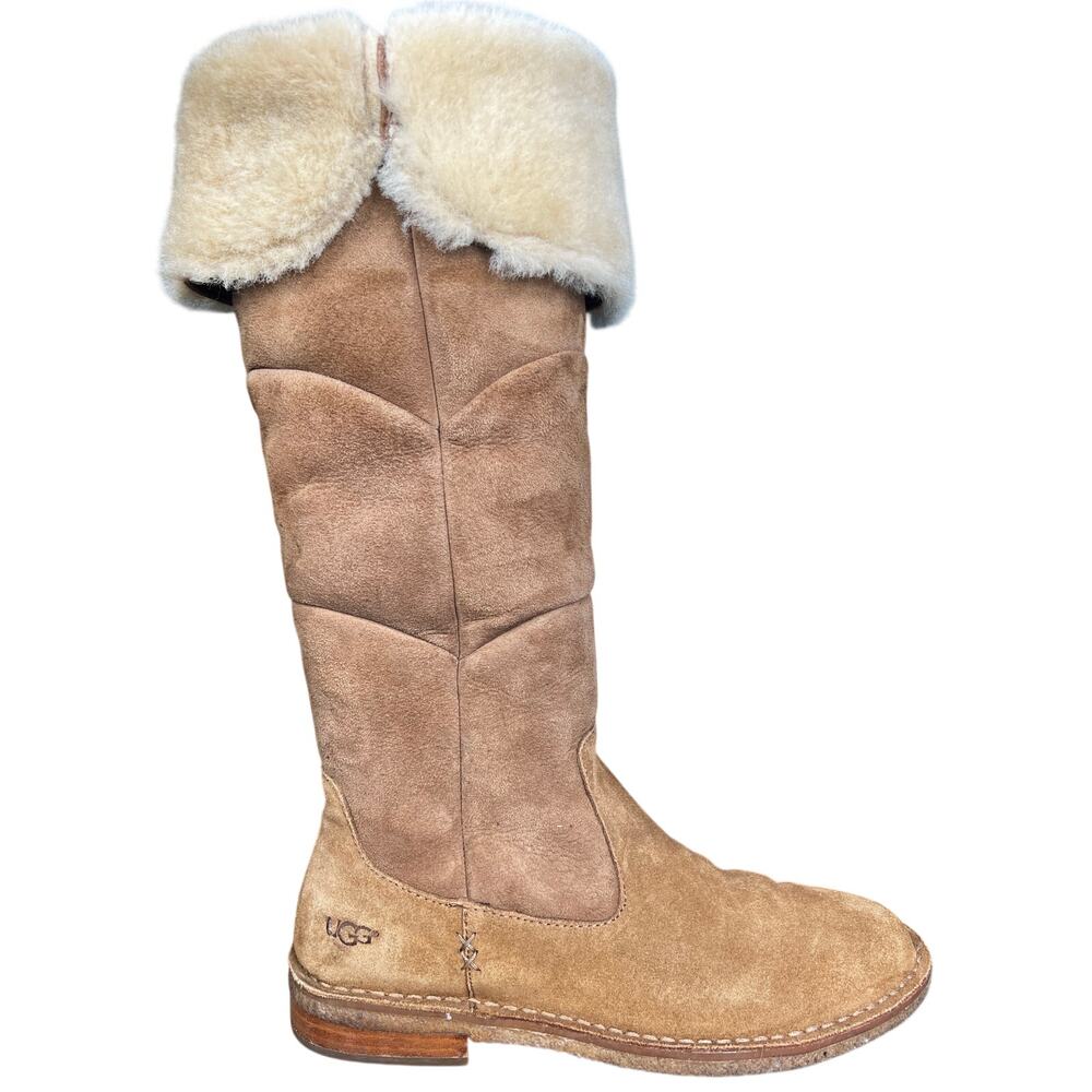 UGG Sibley Tan Suede OTK Shearling Lined Winter Boot Size US 9.5
